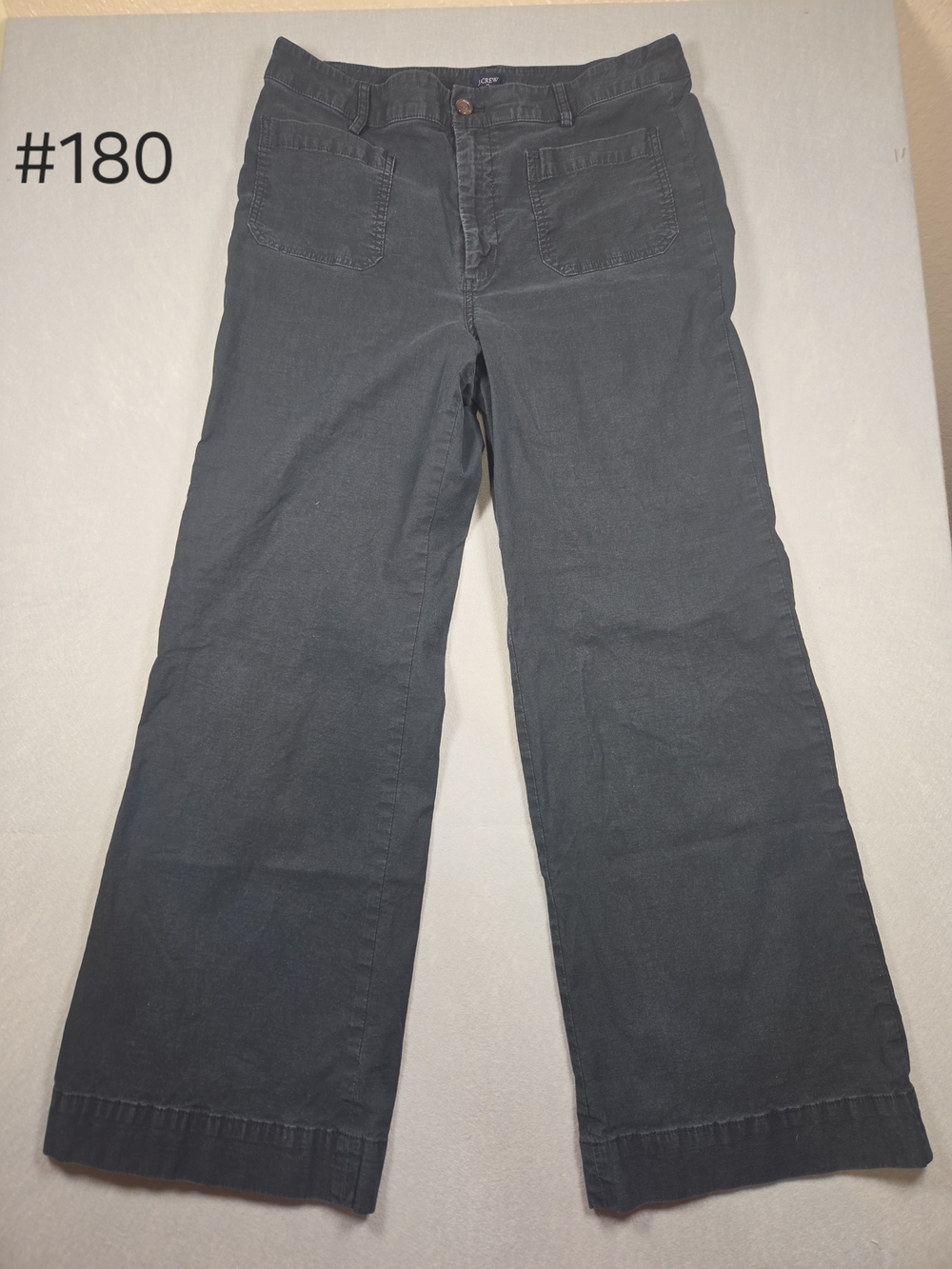 J.Crew Factory Lizzie High-Rise Patch-Pocket Wide-Leg Pants